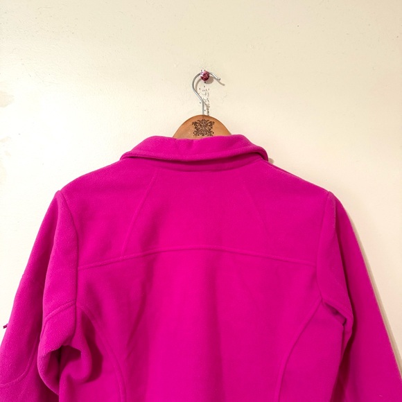 Columbia Fleece Zip Up Sweater Jacket Hot Pink Fuchsia Small - Picture 4 of 7